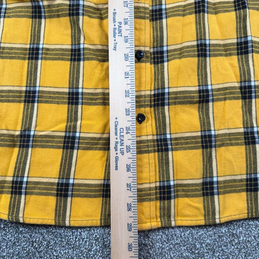 The North Face Flannel Shirt Men's Large Yellow Plaid Long Sleeve Button Down